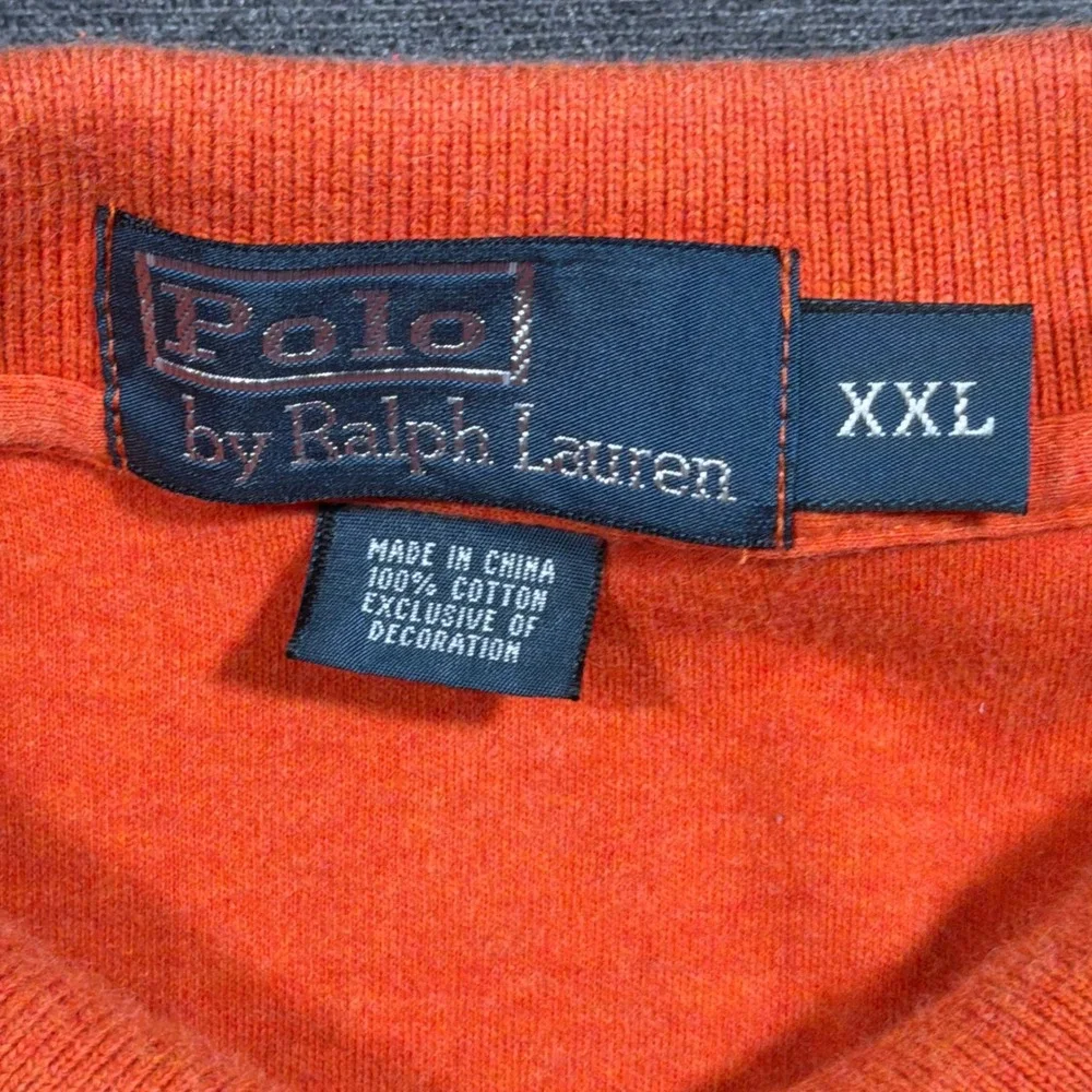 Polo Ralph Lauren Polo Shirt Mens XXL Orange Short Sleeve Cotton Pique Pony Logo